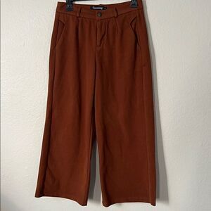 TANMING Women's Wool Blend Cropped Wide Leg Pant Trousers in Size S